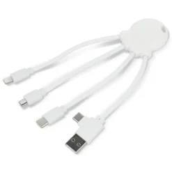 4009| Xoopar Eco Octopus Kabel do ładowania Ocean Bound Plastic / Biały LT41023-N0001