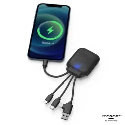 4001 | Xoopar Iné Gamma NFC Powerbank with Charging cables 3000mAh  / Czarny LT41014-N0002