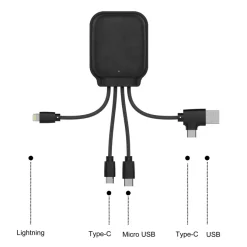 4001 | Xoopar Iné Gamma NFC Powerbank with Charging cables 3000mAh  / Czarny LT41014-N0002