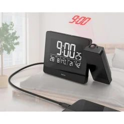 Zegar, budzik z projektorem Hama Plus Charge / Czarny VH062-03