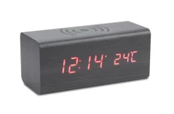 Zegar na biurko z ładowarką indukcyjną CORNELL / Czarny 03087-02