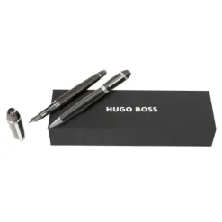 Zesatw upominkowy Hugo Boss pióro wieczne i długopis - HSW4452D + HSW4454D / Ciemnoszary HPBP445D