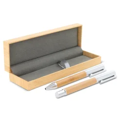 Zestaw bambusowy długopis i pióro kulkowe w pudełku / Drewniany LT82154-N0093