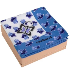 Zestaw brelok CAK037N ONTIA NAVY + apaszka CFM034L HORTENSE BRIGHT BLUE / Niebieski CPKM034L