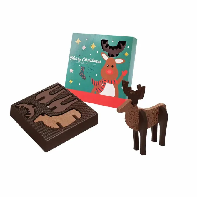 Zestaw Czekoladek Renifer Choco Puzzle 3D / Wielokolorowy S0331A/XM