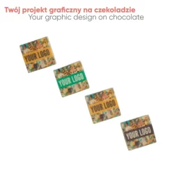 Zestaw czekoladek wysyłkowych z nadrukiem Kwadrat / Wielokolorowy S0282B