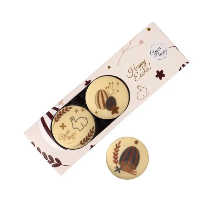 Zestaw czekoladowych medali z nadrukiem Choco Font 3 sztuki / Wielokolorwy S0419B