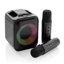 Zestaw do karaoke Singvibe, głośnik bezprzewodowy i dwa mikrofony / Czarny P331.0601
