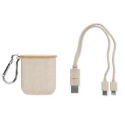 Zestaw kabli w etui / Bezowy MO2921-13