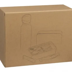 Zestaw lunch box ze sztućcami i butelka termiczna 500 ml STEPHAN / Czarny 6246403