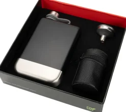 Zestaw piersiówka 266 ml, kieliszki 30 ml i lejek TAHAT Schwarzwolf / Czarny F5001200AJ303