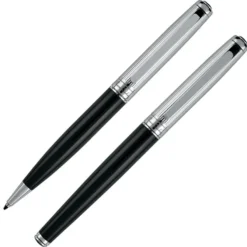 Zestaw piśmienny długopis i pióro kulkowe DIDIER Pierre Cardin / Czarny B0400500IP303
