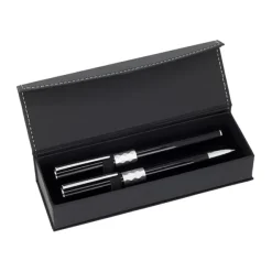 Zestaw piśmienny metalowe pióro kulkowe i długopis / Crystal / Czarny IP33037411