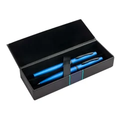 Zestaw piśmienny - metalowy długopis i pióro kulkowe / Mety / Royal blue IP33037864