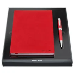 Zestaw upominkowu Hugo Boss notes i długopis - HNH121TL + HSN0014T / Czerwony HPBH121PL