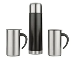 Zestaw upominkowy ACON (Termos 500 ml, 2 kubki 260 ml) / Srebrny 17499