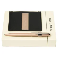 Zestaw upominkowy Cerruti 1881 długopis i etui na karty NEC327N + NSC3284M / Czarny NPBC328X