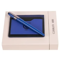 Zestaw upominkowy Cerruti 1881 długopis i etui na karty NEC327N + NSC3284M / Niebieski NPBC328M