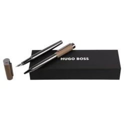 Zestaw upominkowy HUGO BOSS długopis i pióro wieczne - HSU3892X + HSU3894X / Brązowy HPBP389X