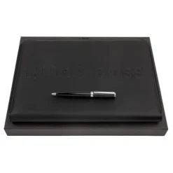 Zestaw upominkowy HUGO BOSS długopis i teczka A4 - HSN2544A + HTA209A / Czarny HPAB254A
