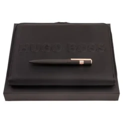 Zestaw upominkowy HUGO BOSS długopis i teczka A5 - HSV2854E + HTM209A / Czarny HPBM285E