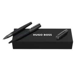 Zestaw upominkowy Hugo Boss długopis i pióro kulkowe HSK5744A + HSK5745A / Czarny HPBR574A