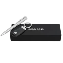 Zestaw upominkowy Hugo Boss długopis i brelok HAK519B + HSL5654B / Szary HPBK565B