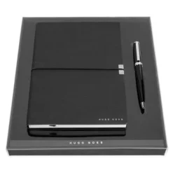 Zestaw upominkowy HUGO BOSS długopis i notes A5 - HNH124AL + HSN2544A / Czarny HPBH124A