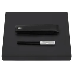 Zestaw upominkowy Hugo Boss etui piśmiennicze i pióro wieczne HLB417A + HSV4722C / Czarny HPBP417A