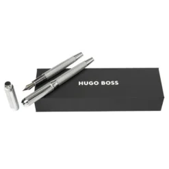Zestaw upominkowy Hugo Boss pióro wieczne i pióro kulkowe - HSI4652C + HSI4655C / Srebrny HPPR465C