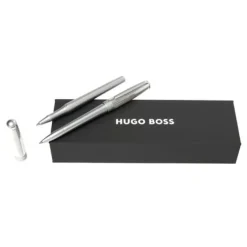 Zestaw upominkowy Hugo Boss pióro kulkowe i długopis - HSY4874C + HSY4875C / Srebrny HPBR487C