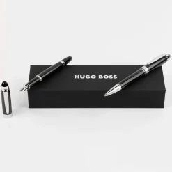 Zestaw upominkowy Hugo Boss pióro wieczne i długopis HSN0014A + HSN5012 / Czarny HPBP501