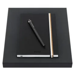 Zestaw upominkowy HUGO BOSS pióro kulkowe i notes A5 - HNH321XL + HSG3525X / Czarny HPHR352A