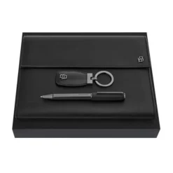 Zestaw upominkowy Hugo Boss teczka, długopis i brelok HAK519D + HDM519D + HSL5654A / Czarny HPBKM519D
