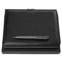 Zestaw upominkowy Hugo Boss teczka i długopis - HSI4654D + HTM411A / Czarny HPBM411A
