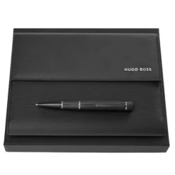 Zestaw upominkowy Hugo Boss teczka i długopis - HDM210A + HSF4854A / Czarny HPMB210A