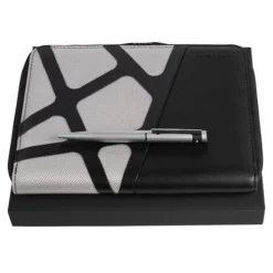 Zestaw upominkowy HUGO BOSS teczka A5 i długopis - HSW3674B + HTM308B / Srebrny HPMB367B