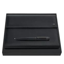 Zestaw upominkowy Hugo Boss teczka i długopis HDM519D + HSQ5634A / Czarny HPNP519D
