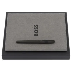Zestaw upominkowy Hugo Boss teczka i pióro kulkowe HDM409H + HSQ4835A / Szary HPMR409H