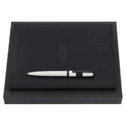 Zestaw upominkowy Hugo Boss teczka i pióro kulkowe - HDM412A + HST4965D / Czarny HPMR496D