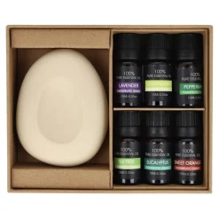 Zestaw upominkowy InsideOut Aroma Pebble z 6 olejkami eterycznymi / Ecru LT57304-N0054
