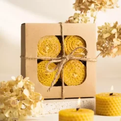 Zestaw Świec z Węzy Pszczelej / Wielokolorowy PLS033P-NATURAL
