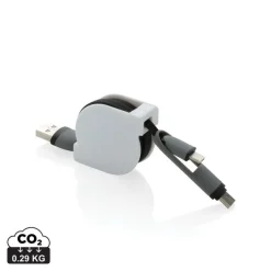 Zwijany kabel do ładowania i synchronizacji 3 w 1 / Biały P302.223