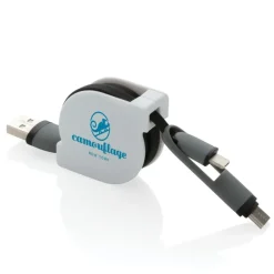 Zwijany kabel do ładowania i synchronizacji 3 w 1 / Biały P302.223
