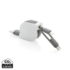 Zwijany kabel do ładowania i synchronizacji 3 w 1 / Biały P302.223
