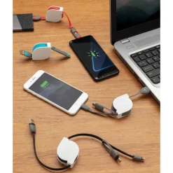 Zwijany kabel do ładowania i synchronizacji 3 w 1 / Biały P302.223