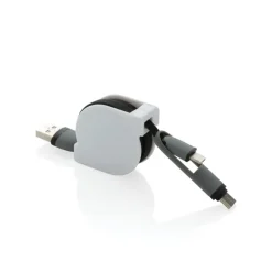 Zwijany kabel do ładowania i synchronizacji 3 w 1 / Biały P302.223